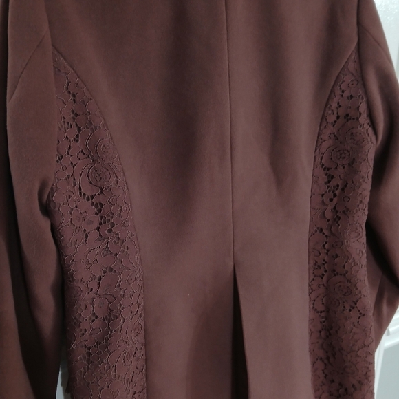 Simply Noelle Double Breasted Peacoat  Lace Detail Boho Casual Preppy Academia - Picture 7 of 7